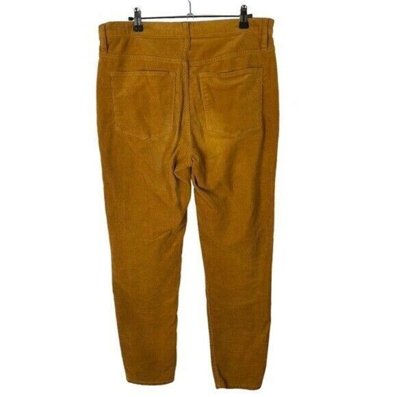 J. Crew 9" High Rise Skinny Button Fly Golden Yellow Corduroy Pants 31 - Picture 3 of 5